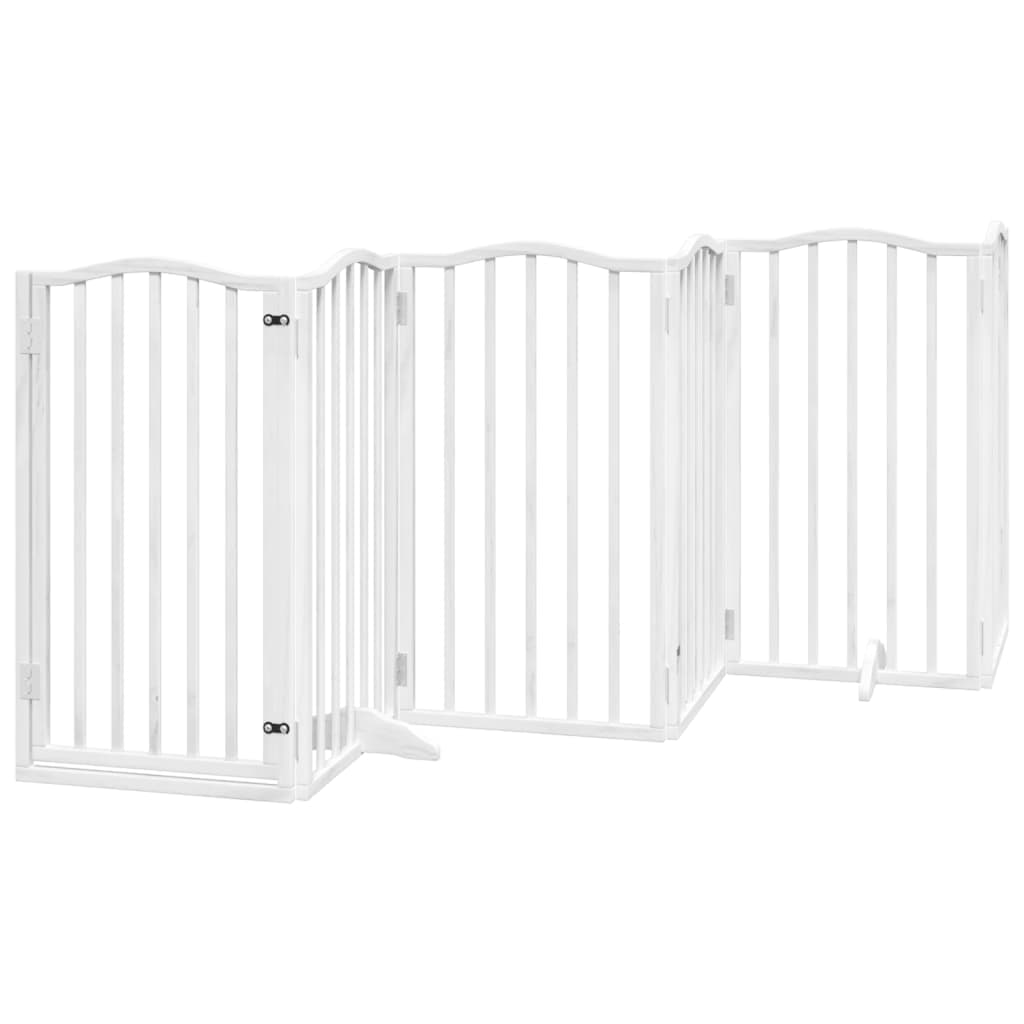 Cancello Cani Porta Pieghevole Bianco 6 Pannelli 300 cm Pioppo — miniatura 2 di 10