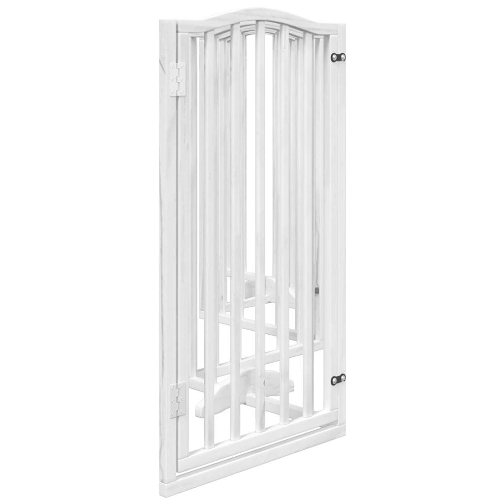 Cancello Cani Porta Pieghevole Bianco 6 Pannelli 300 cm Pioppo — miniatura 4 di 10