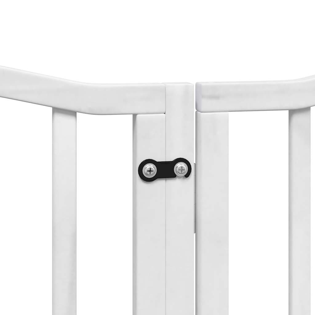Cancello Cani Porta Pieghevole Bianco 6 Pannelli 300 cm Pioppo — miniatura 7 di 10