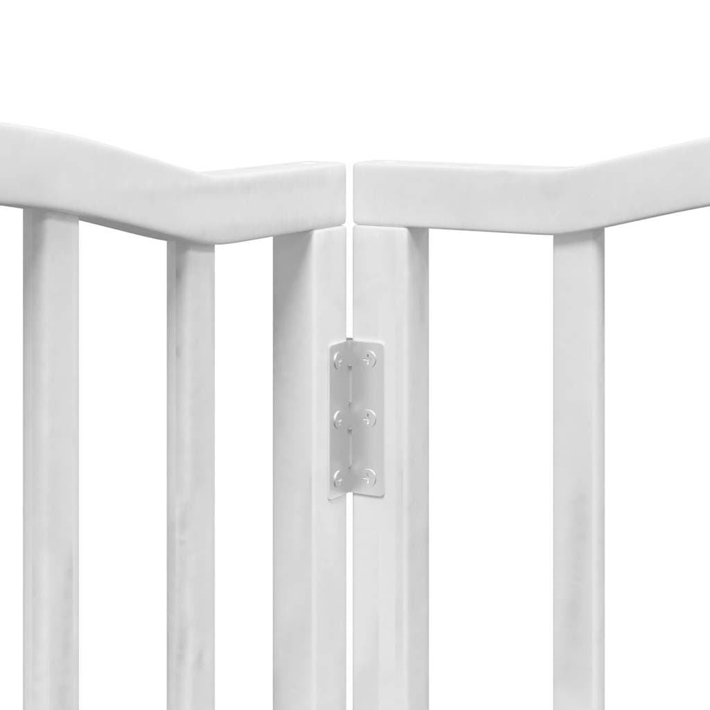 Cancello Cani Porta Pieghevole Bianco 6 Pannelli 300 cm Pioppo — miniatura 9 di 10