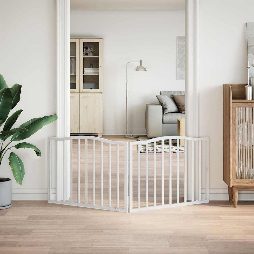 Cancello per Cani Pieghevole 2 Pannelli Bianco 160 cm Pioppo — miniatura 3 di 8