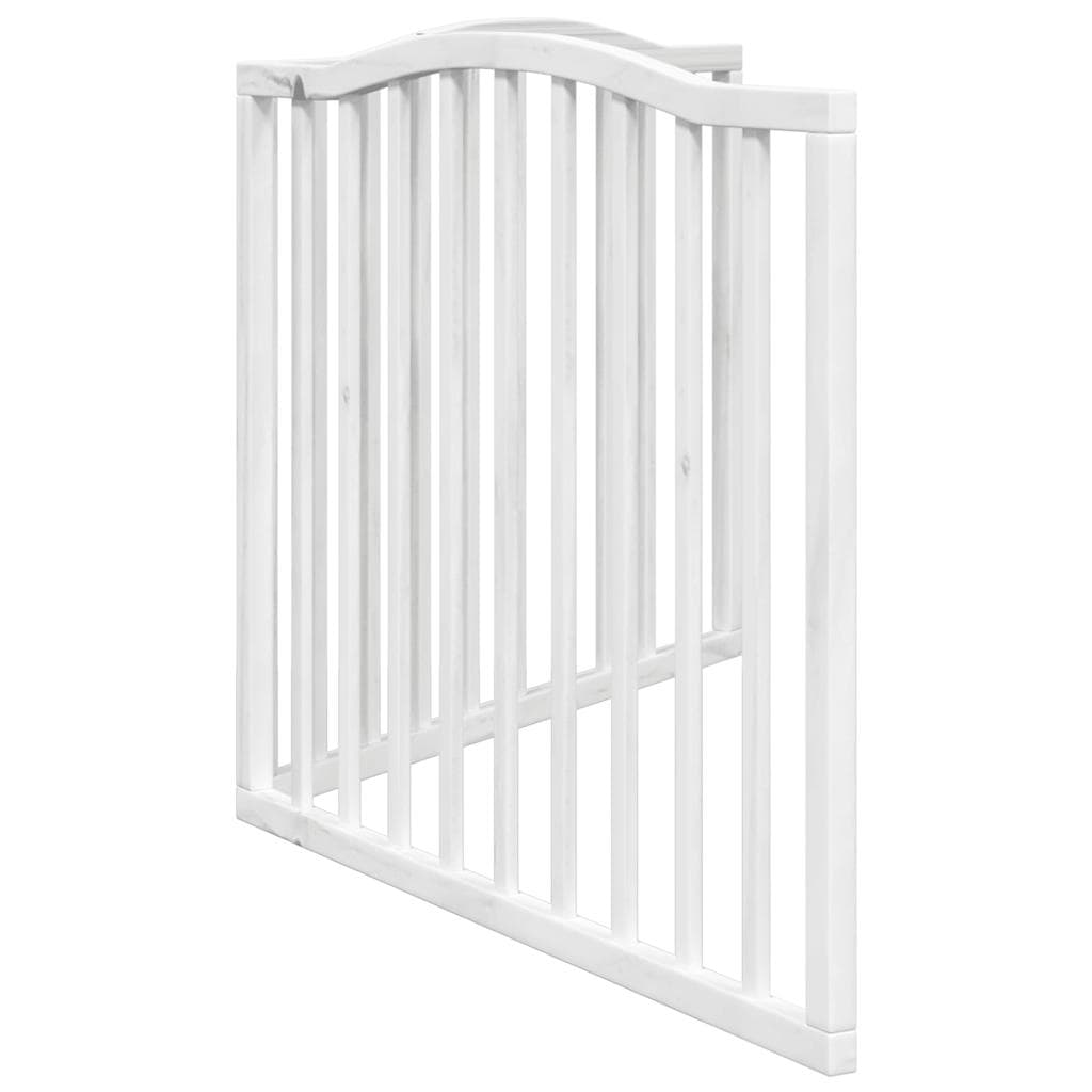 Cancello per Cani Pieghevole 2 Pannelli Bianco 160 cm Pioppo — miniatura 4 di 8