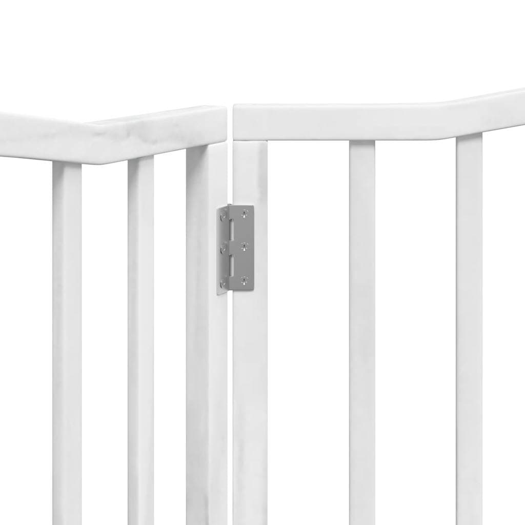 Cancello per Cani Pieghevole 2 Pannelli Bianco 160 cm Pioppo — miniatura 7 di 8