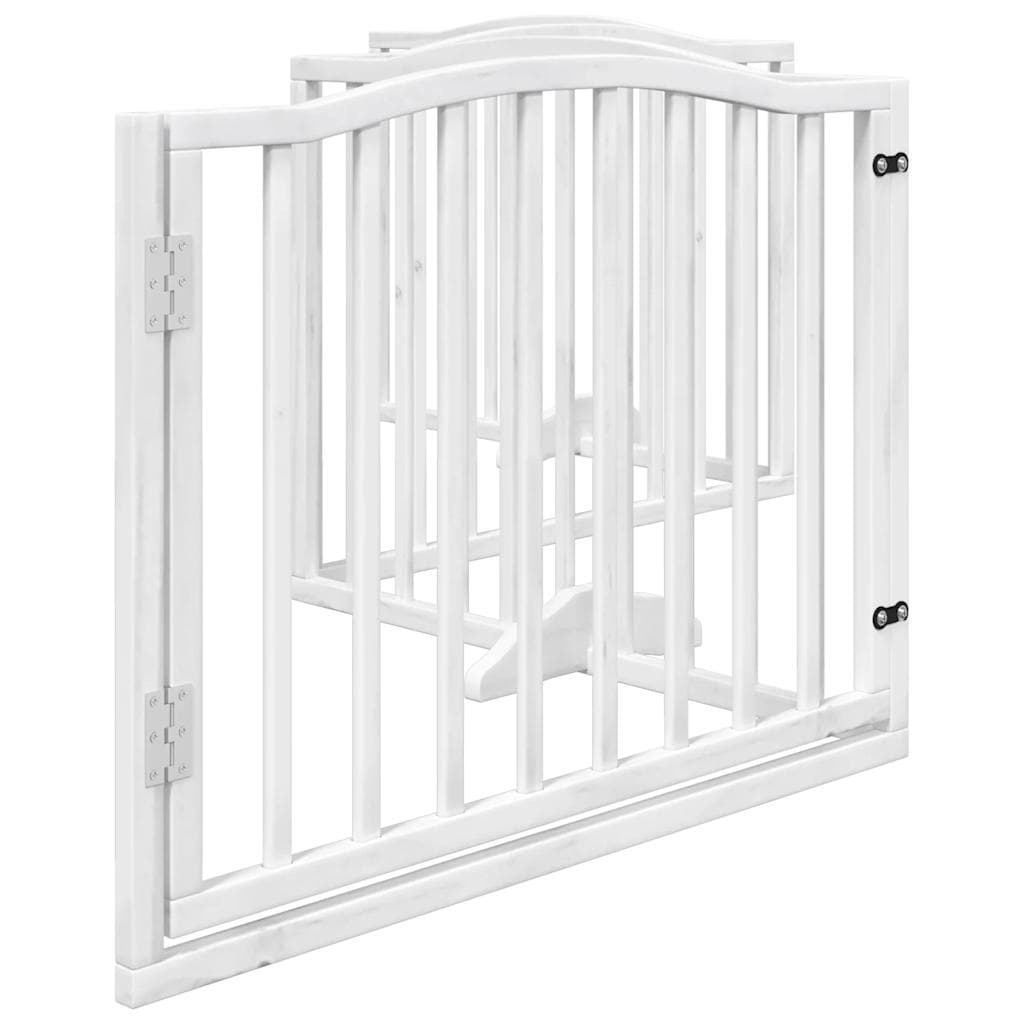 Cancello Cani Porta Pieghevole Bianco 4 Pannelli 320 cm Pioppo — miniatura 4 di 10