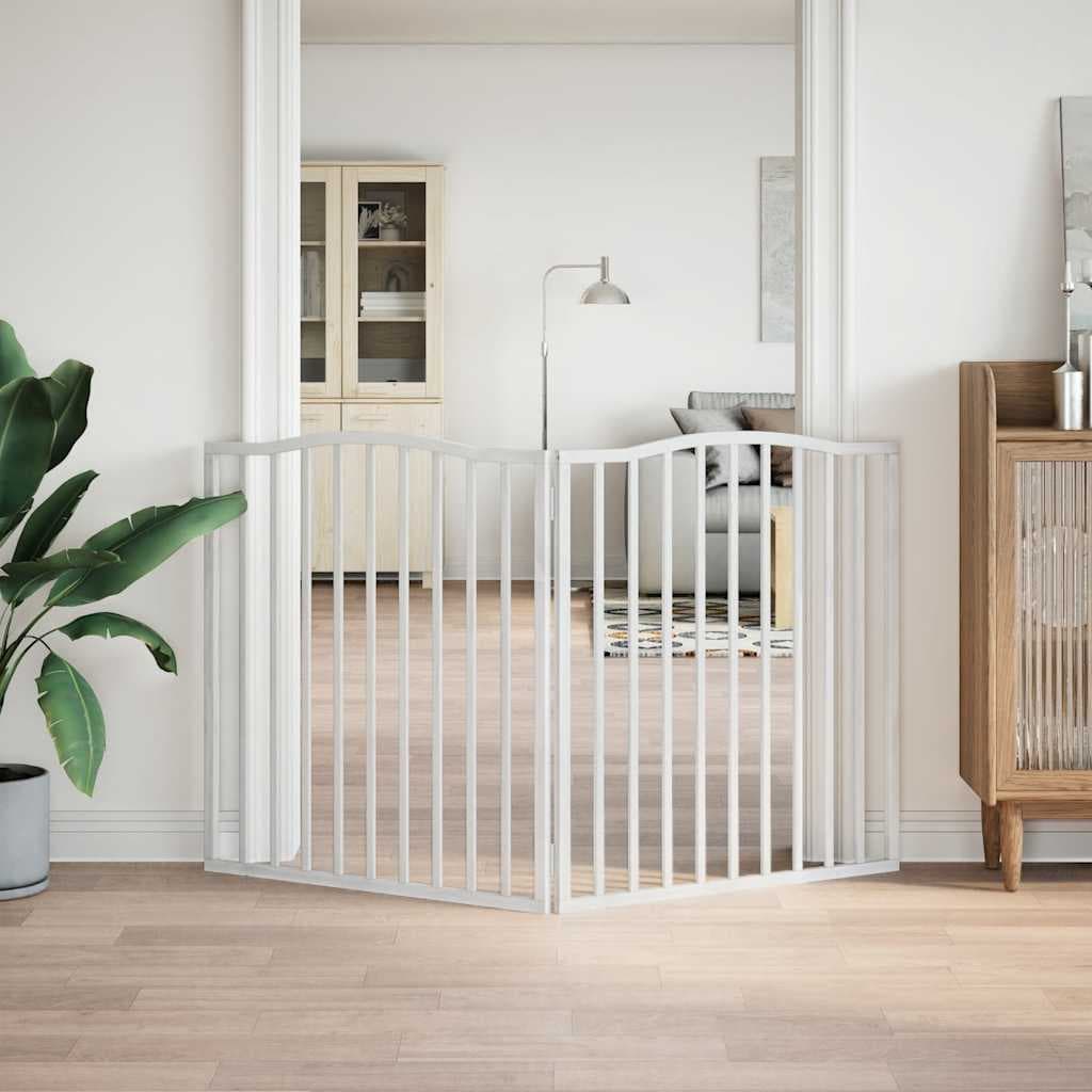 Cancello per Cani Pieghevole 2 Pannelli Bianco 160 cm Pioppo — miniatura 3 di 8