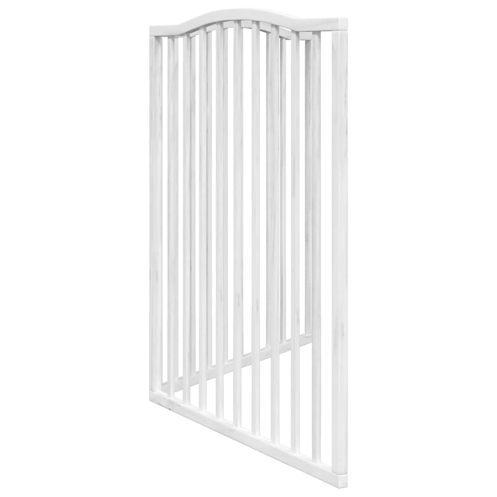 Cancello per Cani Pieghevole 2 Pannelli Bianco 160 cm Pioppo — miniatura 4 di 8