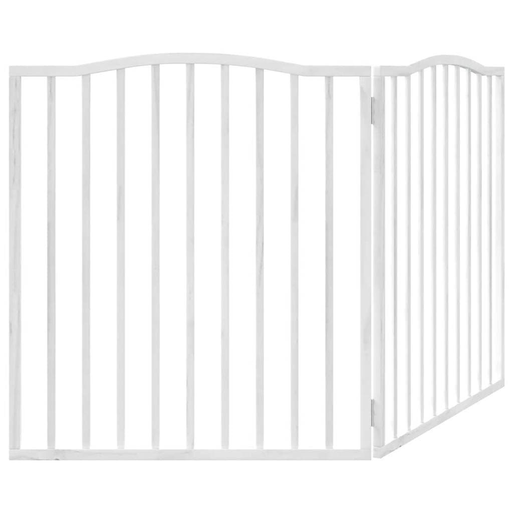 Cancello per Cani Pieghevole 2 Pannelli Bianco 160 cm Pioppo — miniatura 5 di 8