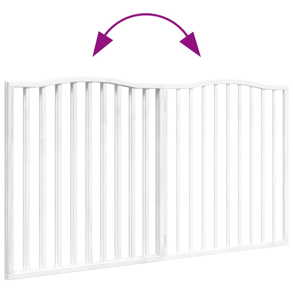 Cancello per Cani Pieghevole 2 Pannelli Bianco 160 cm Pioppo — miniatura 6 di 8