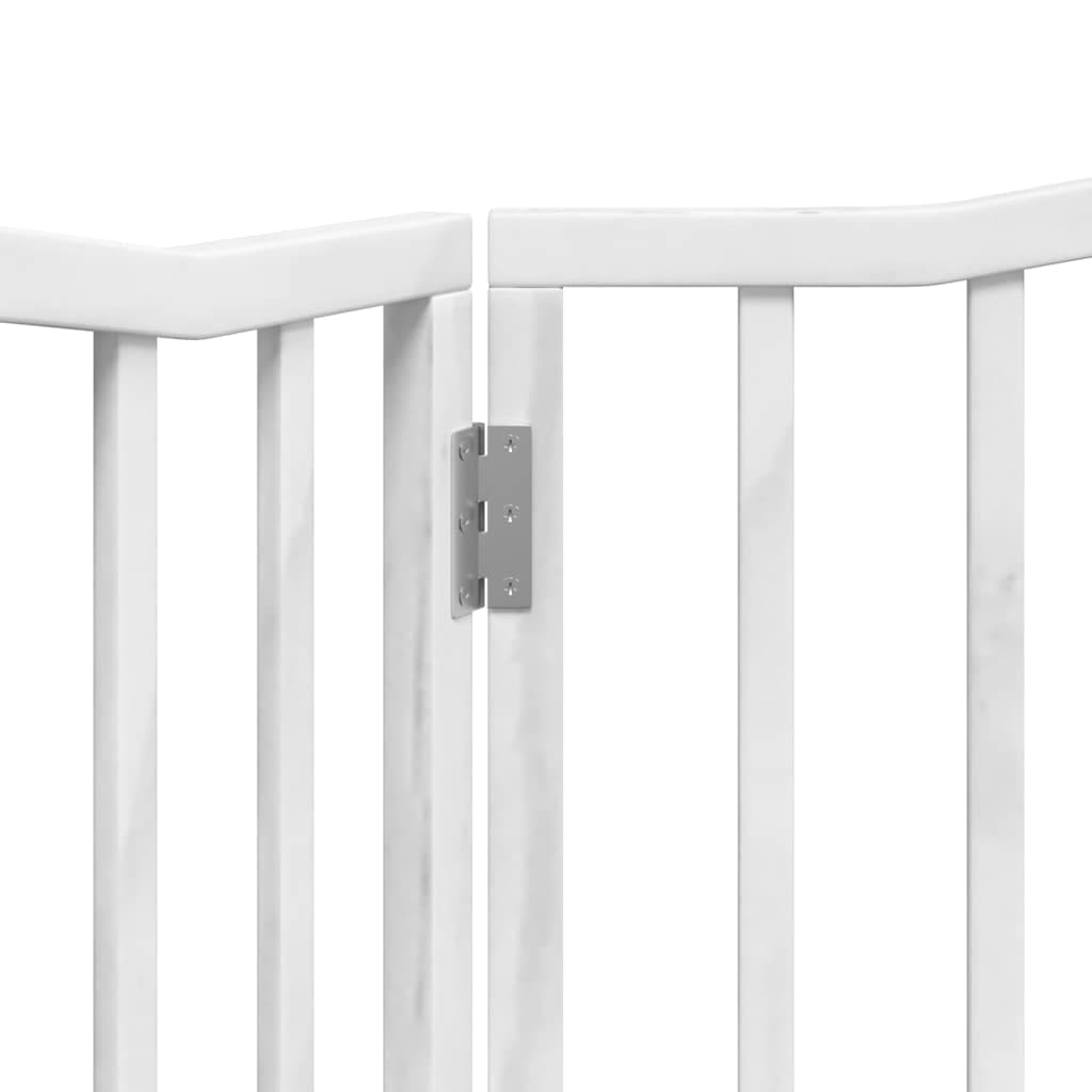 Cancello per Cani Pieghevole 2 Pannelli Bianco 160 cm Pioppo — miniatura 7 di 8