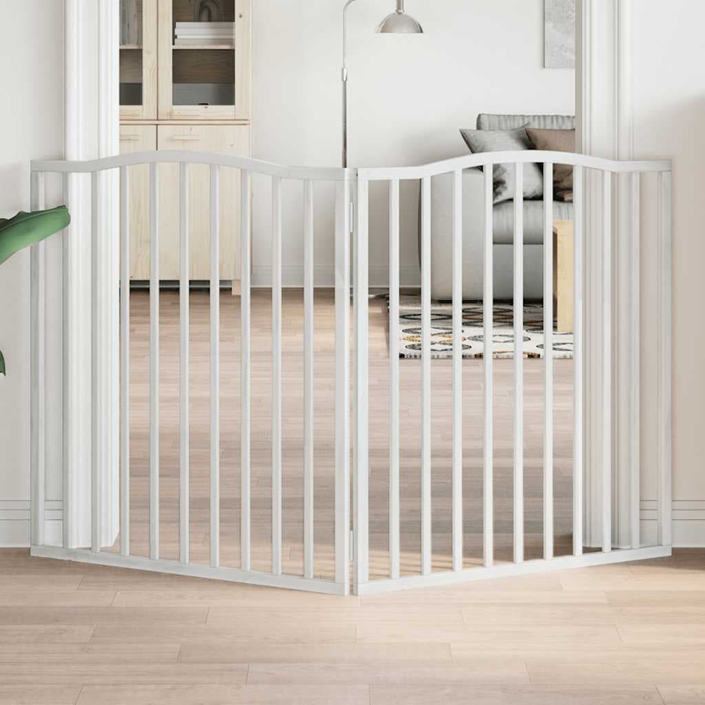 Cancello per Cani Pieghevole 2 Pannelli Bianco 160 cm Pioppo — miniatura 1 di 8
