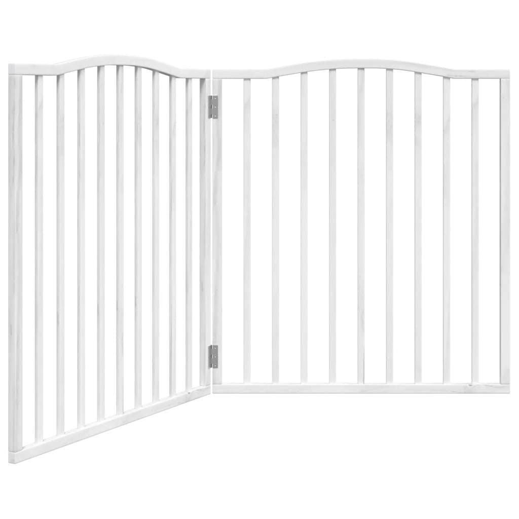 Cancello Cani Porta Pieghevole Bianco 4 Pannelli 320 cm Pioppo — miniatura 2 di 10