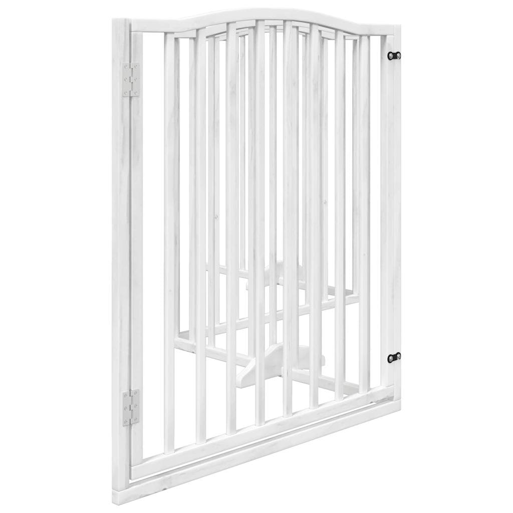 Cancello Cani Porta Pieghevole Bianco 4 Pannelli 320 cm Pioppo — miniatura 4 di 10