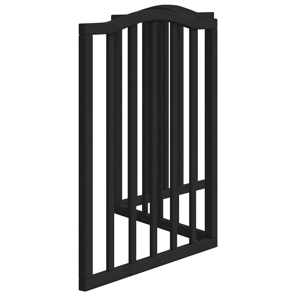 Cancello per Cani Pieghevole 3 Pannelli Nero 150cm Legno Pioppo — miniatura 4 di 8
