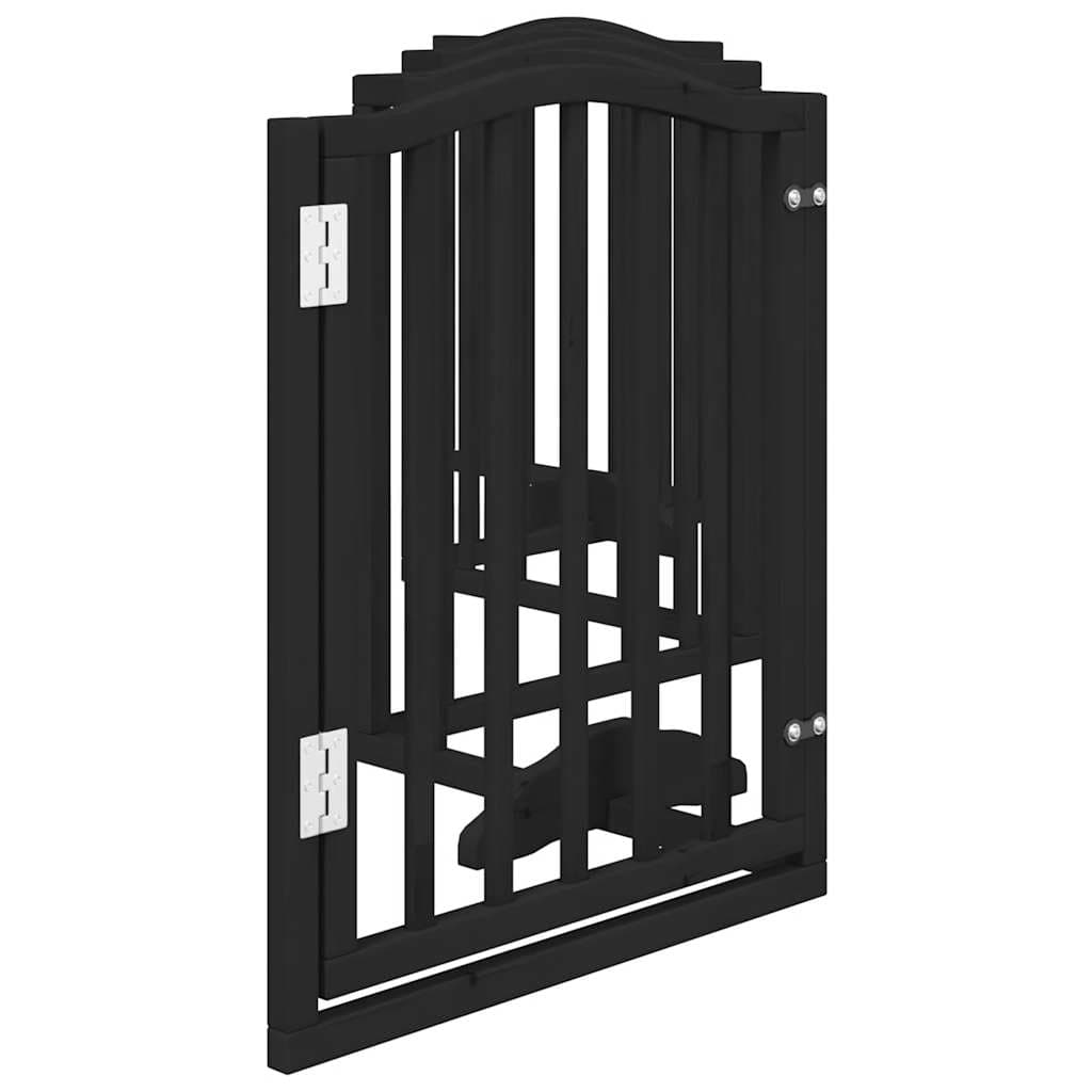 Cancello per Cani Porta Pieghevole Nero 6 Pannelli 300cm Pioppo — miniatura 4 di 10