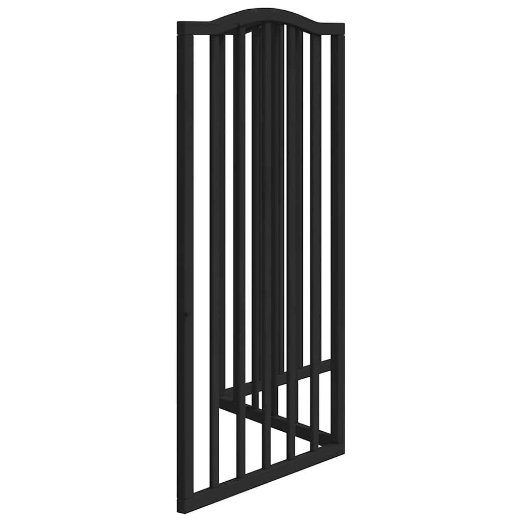 Cancello per Cani Pieghevole 3 Pannelli Nero 150cm Legno Pioppo — miniatura 4 di 8
