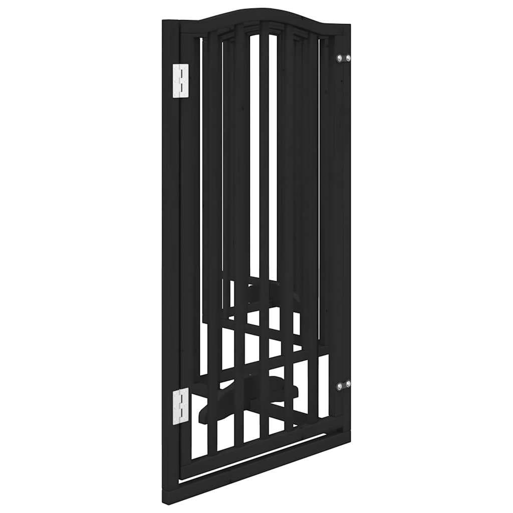 Cancello per Cani Porta Pieghevole Nero 6 Pannelli 300cm Pioppo — miniatura 4 di 10