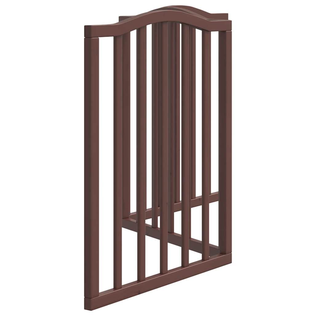 Cancello Cani Pieghevole 3 Pannelli Rovere Marrone 150cm Pioppo — miniatura 4 di 8