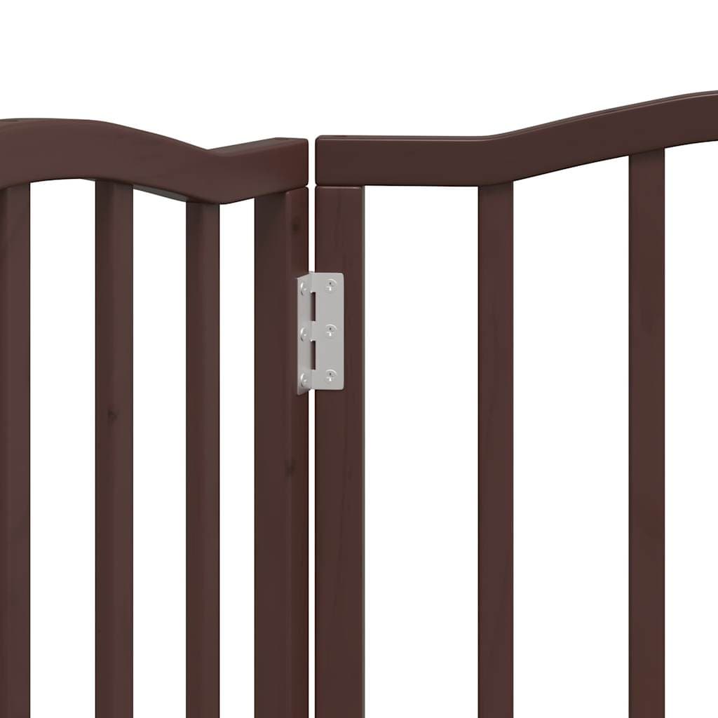 Cancello Cani Pieghevole 3 Pannelli Rovere Marrone 150cm Pioppo — miniatura 7 di 8