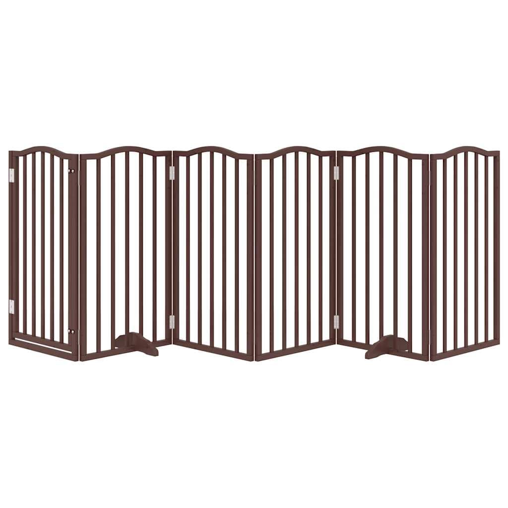 Cancello Cani Pieghevole Rovere Marrone 6 Pannelli 300cm Pioppo — miniatura 3 di 10
