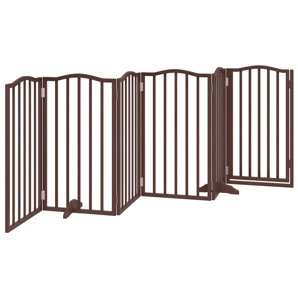 Cancello Cani Pieghevole Rovere Marrone 6 Pannelli 300cm Pioppo — miniatura 5 di 10