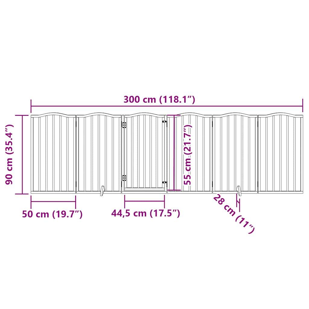 Cancello Cani Pieghevole Rovere Marrone 6 Pannelli 300cm Pioppo — miniatura 10 di 10