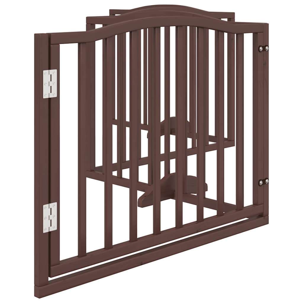 Cancello Cani Porta Pieghevole Marrone 4 Pannelli 320cm Pioppo — miniatura 4 di 10