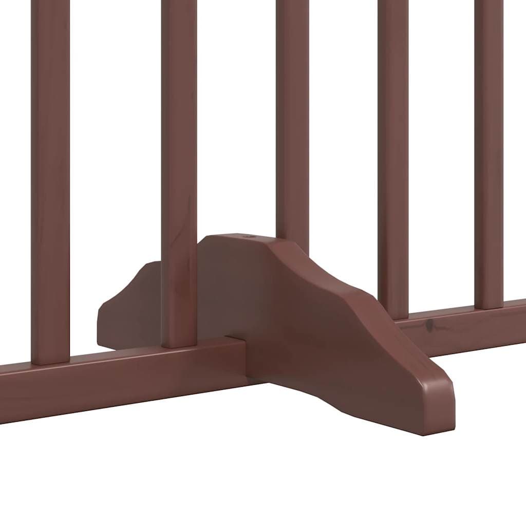 Cancello Cani Porta Pieghevole Marrone 4 Pannelli 320cm Pioppo — miniatura 8 di 10