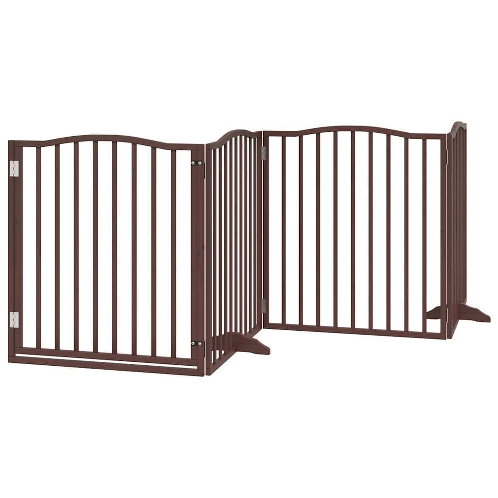 Cancello Cani Porta Pieghevole Marrone 4 Pannelli 320cm Pioppo — miniatura 2 di 10