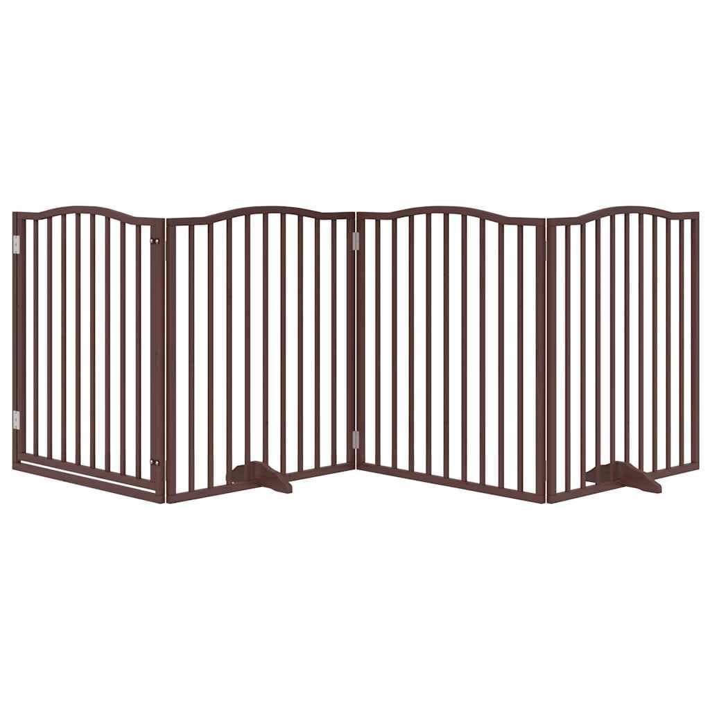 Cancello Cani Porta Pieghevole Marrone 4 Pannelli 320cm Pioppo — miniatura 3 di 10