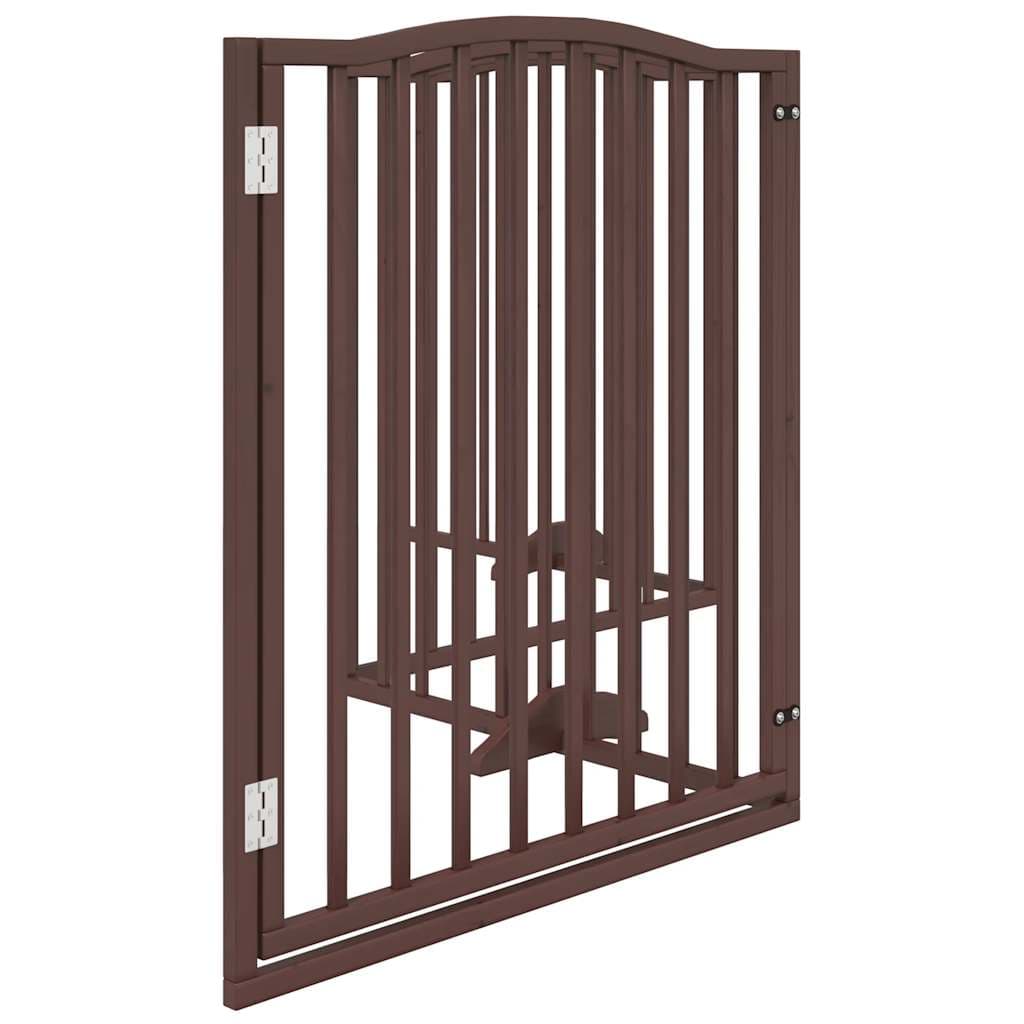Cancello Cani Porta Pieghevole Marrone 4 Pannelli 320cm Pioppo — miniatura 4 di 10