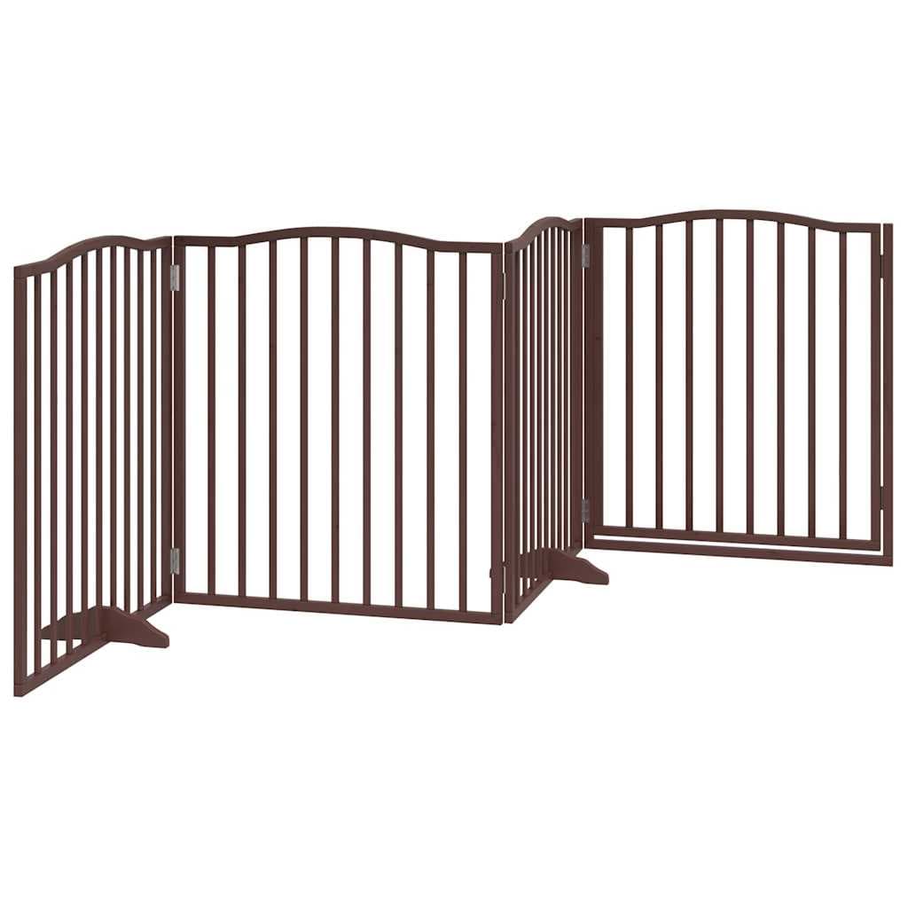 Cancello Cani Porta Pieghevole Marrone 4 Pannelli 320cm Pioppo — miniatura 5 di 10