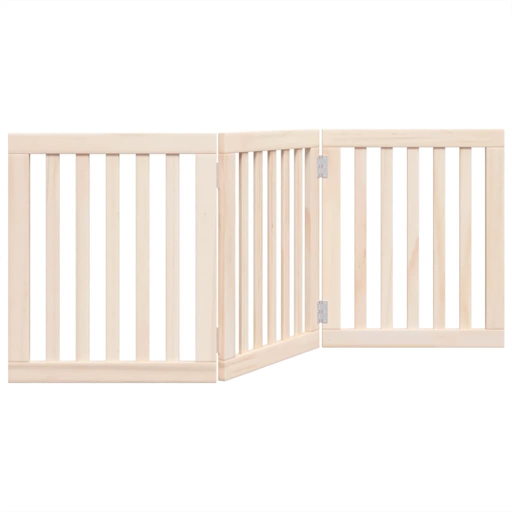 Cancelletto per cani pieghevole a 3 pannelli 150 cm in legno di pioppo — miniatura 2 di 8