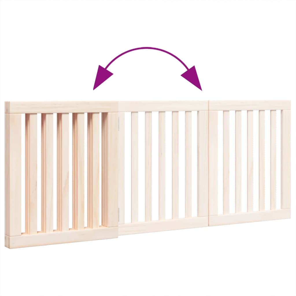 Cancelletto per cani pieghevole a 3 pannelli 150 cm in legno di pioppo — miniatura 6 di 8