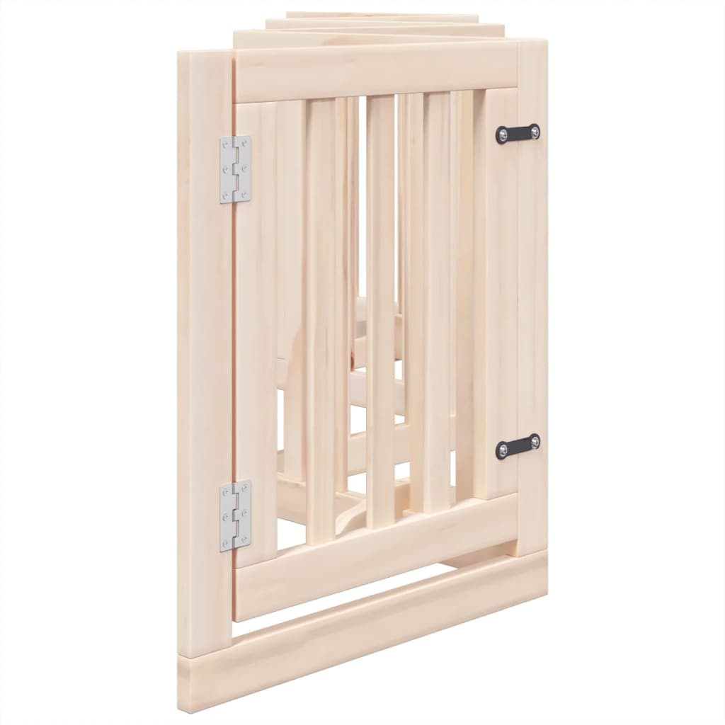 Cancelletto per cani con porta pieghevole 6 pannelli 300 cm in legno di pioppo — miniatura 4 di 10