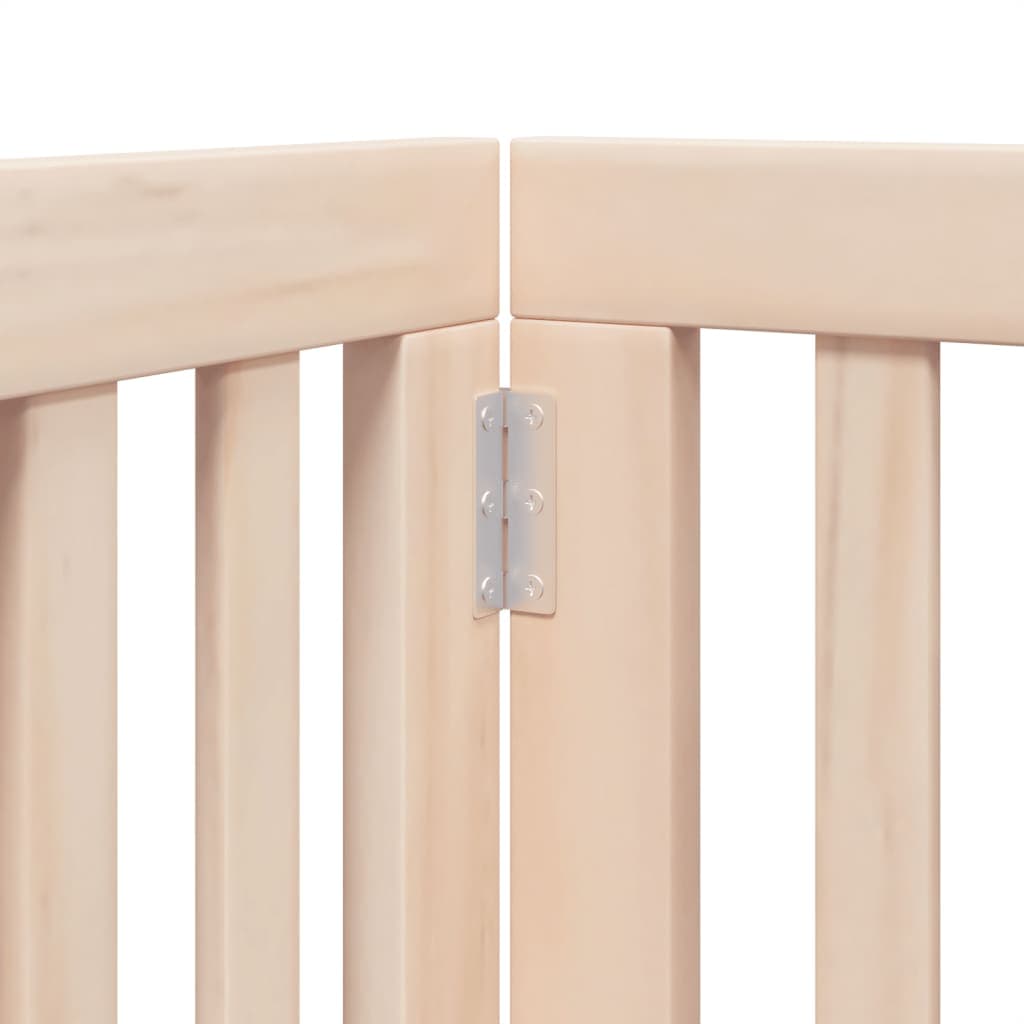 Cancelletto per cani con porta pieghevole 6 pannelli 300 cm in legno di pioppo — miniatura 7 di 10