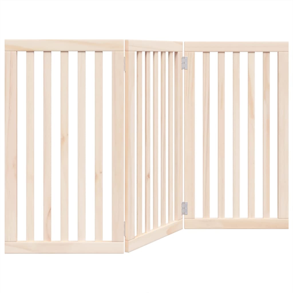 Cancelletto per cani pieghevole a 3 pannelli 150 cm in legno di pioppo — miniatura 2 di 8