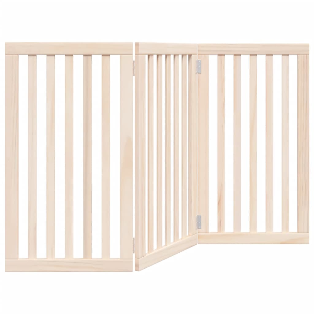 Cancelletto per cani pieghevole a 3 pannelli 150 cm in legno di pioppo — miniatura 5 di 8
