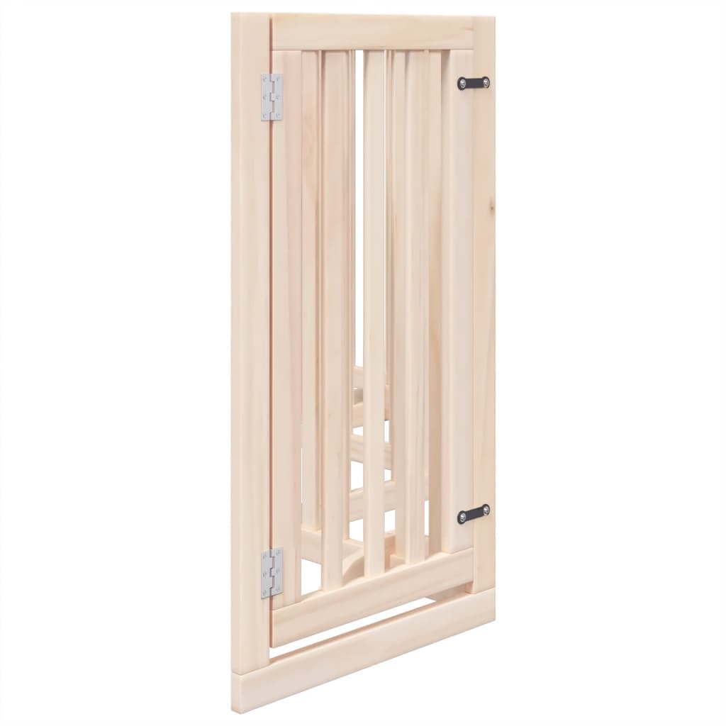Cancelletto per cani con porta pieghevole 6 pannelli 300 cm in legno di pioppo — miniatura 4 di 10