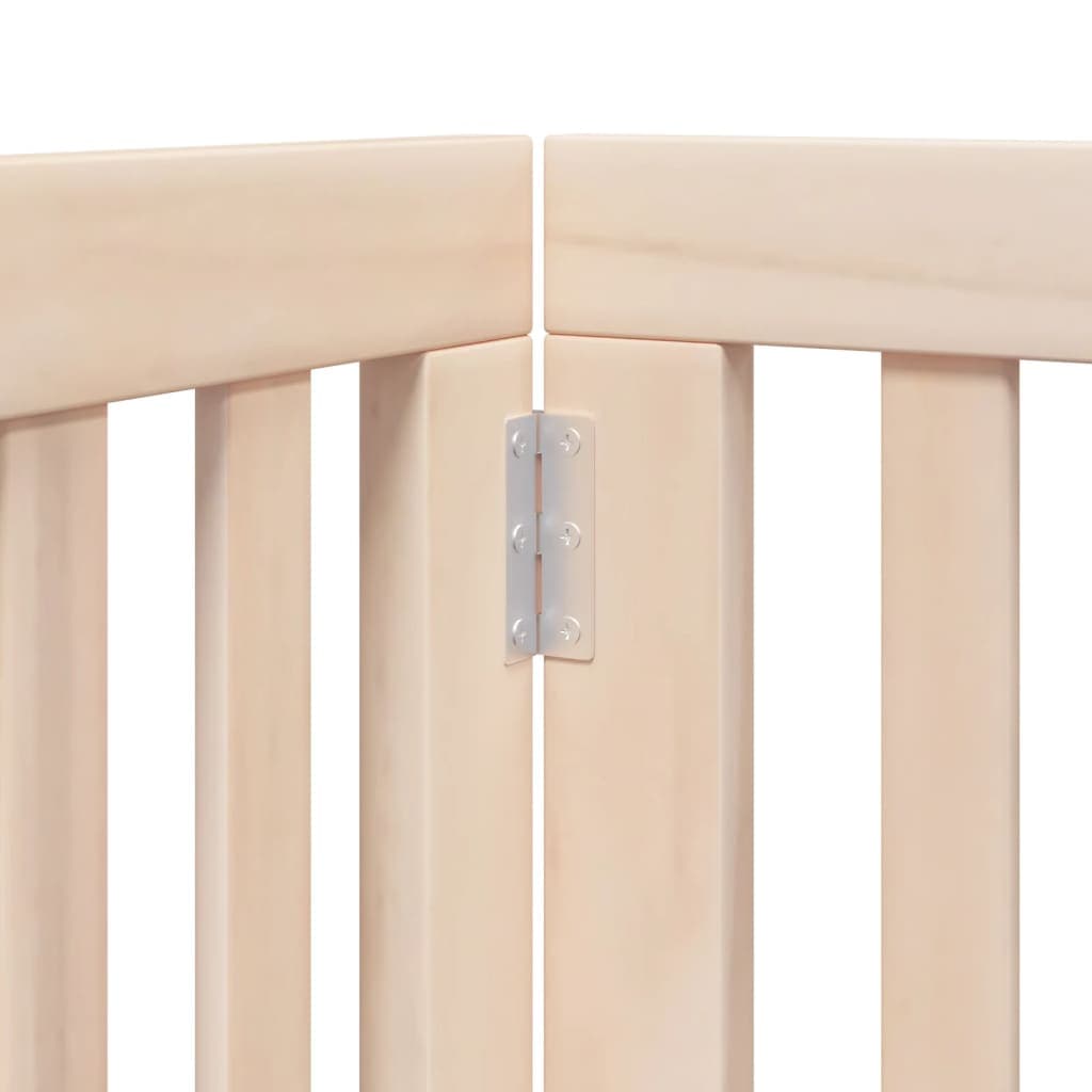 Cancelletto per cani con porta pieghevole 6 pannelli 300 cm in legno di pioppo — miniatura 7 di 10
