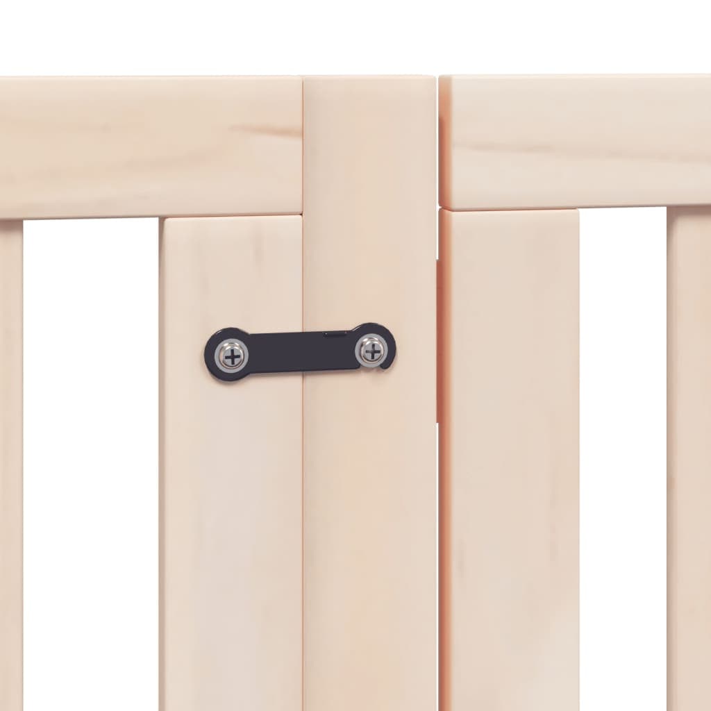 Cancelletto per cani con porta pieghevole 6 pannelli 300 cm in legno di pioppo — miniatura 8 di 10
