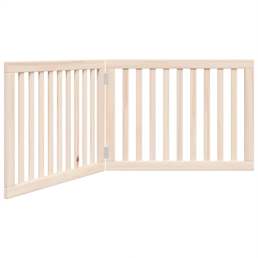 Cancelletto per cani pieghevole 2 pannelli 160 cm in legno di pioppo — miniatura 2 di 8