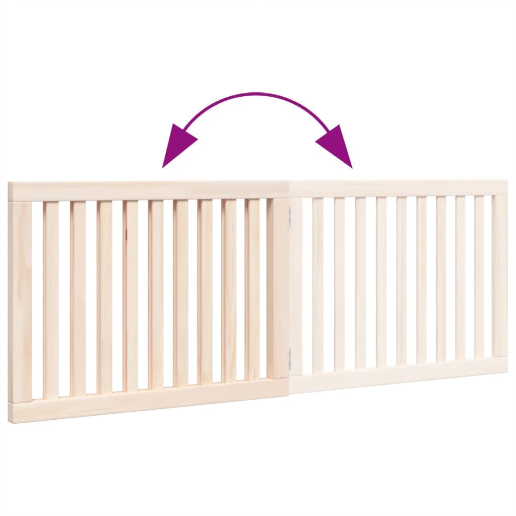 Cancelletto per cani pieghevole 2 pannelli 160 cm in legno di pioppo — miniatura 6 di 8