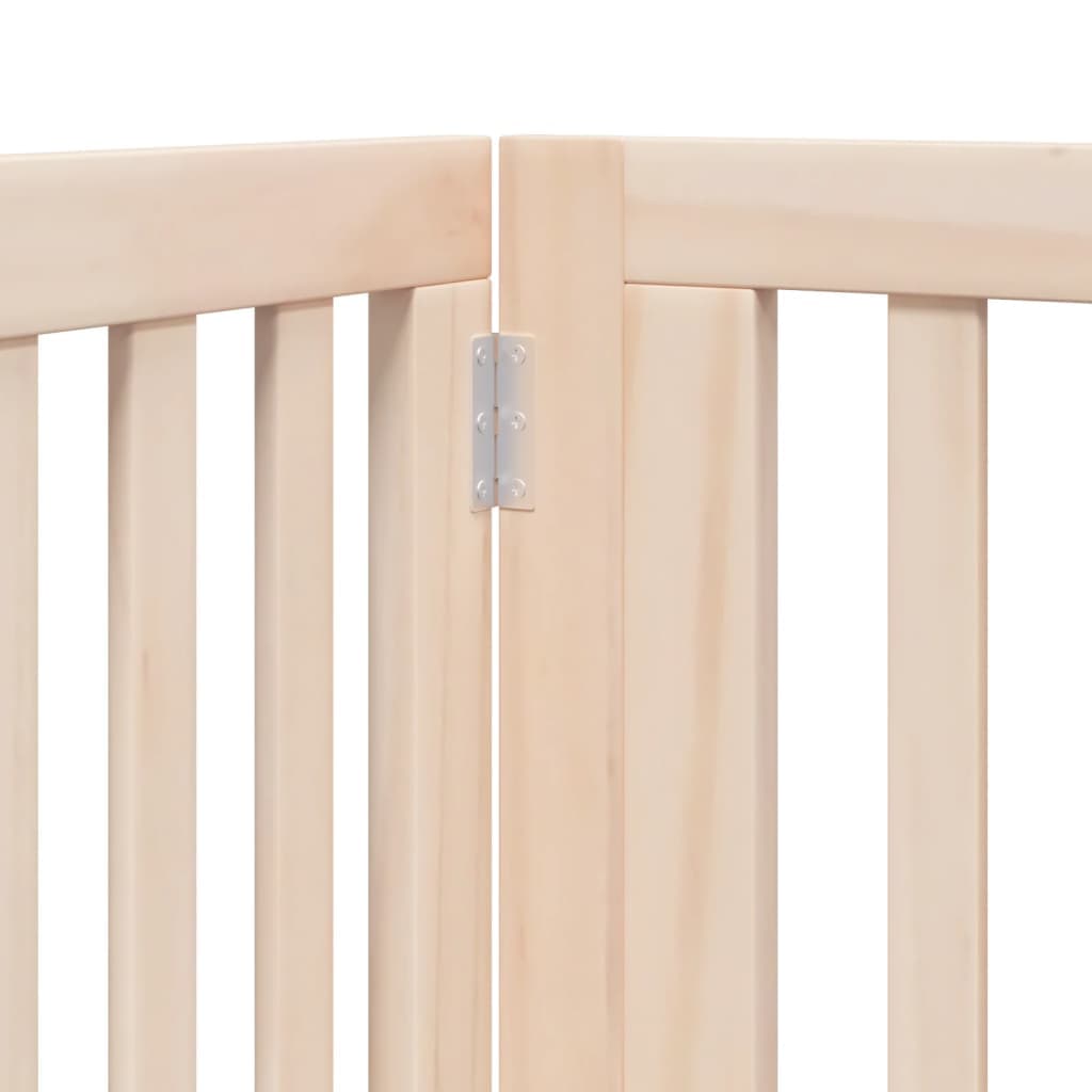Cancelletto per cani con porta pieghevole 4 pannelli 320 cm in legno di pioppo — miniatura 7 di 10
