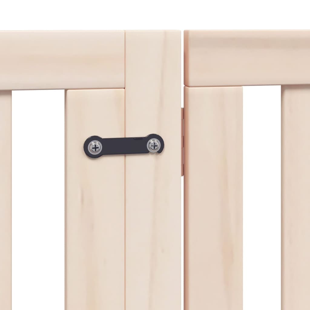 Cancelletto per cani con porta pieghevole 4 pannelli 320 cm in legno di pioppo — miniatura 8 di 10