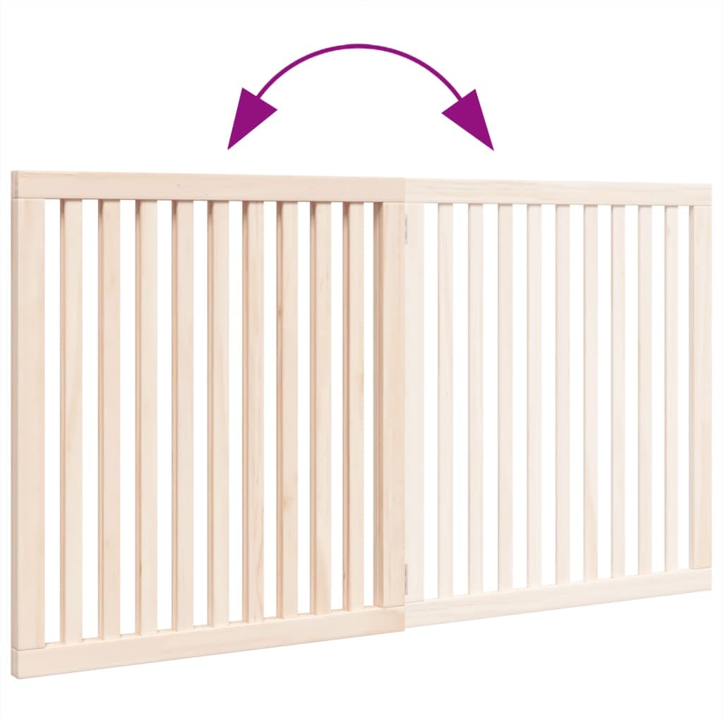 Cancello per Cani Pieghevole 2 Pannelli 160 cm Legno di Pioppo — miniatura 6 di 8