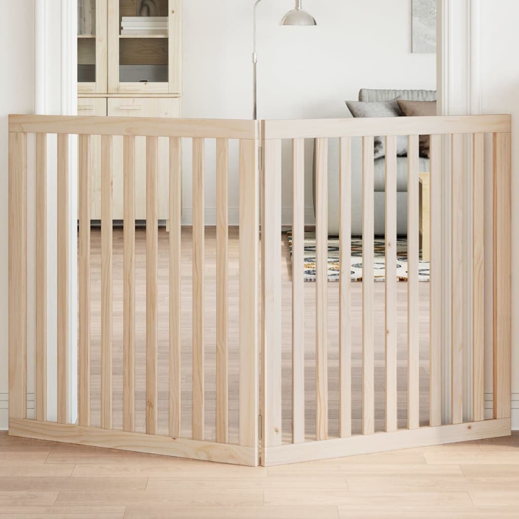Cancello per Cani Pieghevole 2 Pannelli 160 cm Legno di Pioppo — miniatura 1 di 8