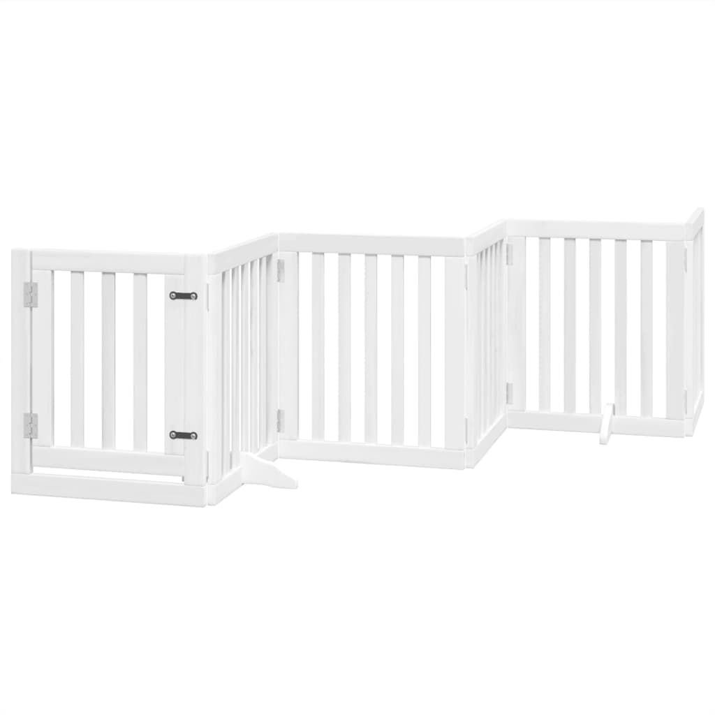 Cancello Cani Porta Pieghevole Bianco 6 Pannelli 300 cm Pioppo — miniatura 2 di 10