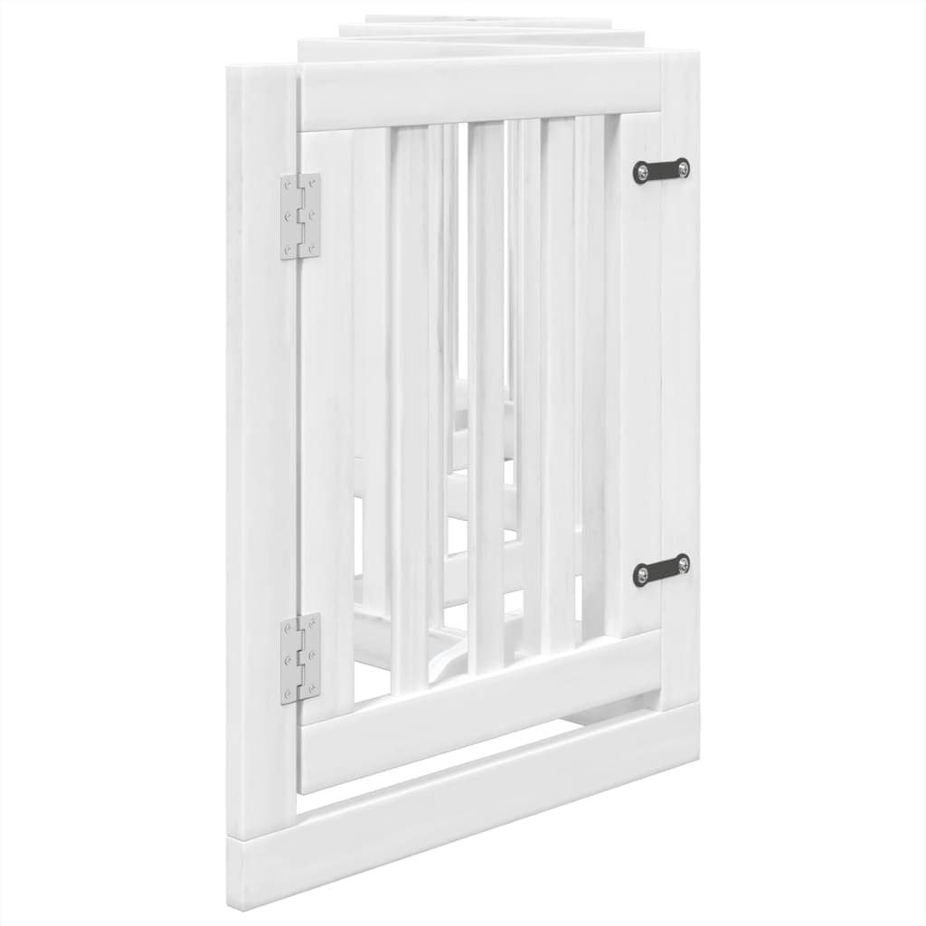 Cancello Cani Porta Pieghevole Bianco 6 Pannelli 300 cm Pioppo — miniatura 4 di 10