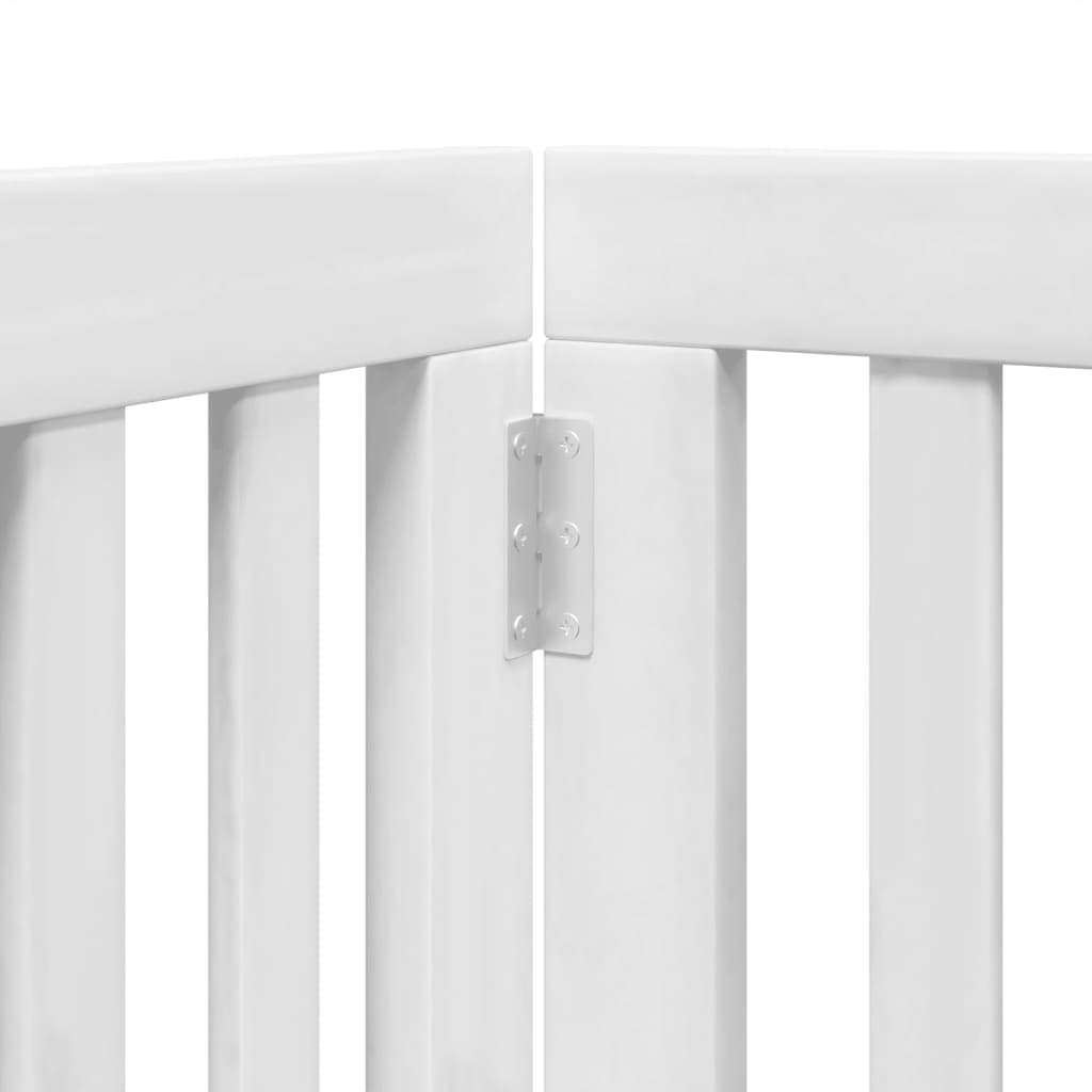 Cancello Cani Porta Pieghevole Bianco 6 Pannelli 300 cm Pioppo — miniatura 7 di 10