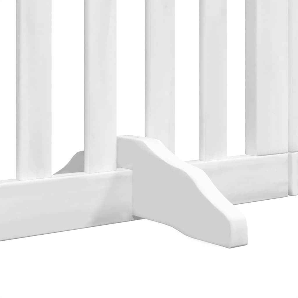 Cancello Cani Porta Pieghevole Bianco 6 Pannelli 300 cm Pioppo — miniatura 9 di 10